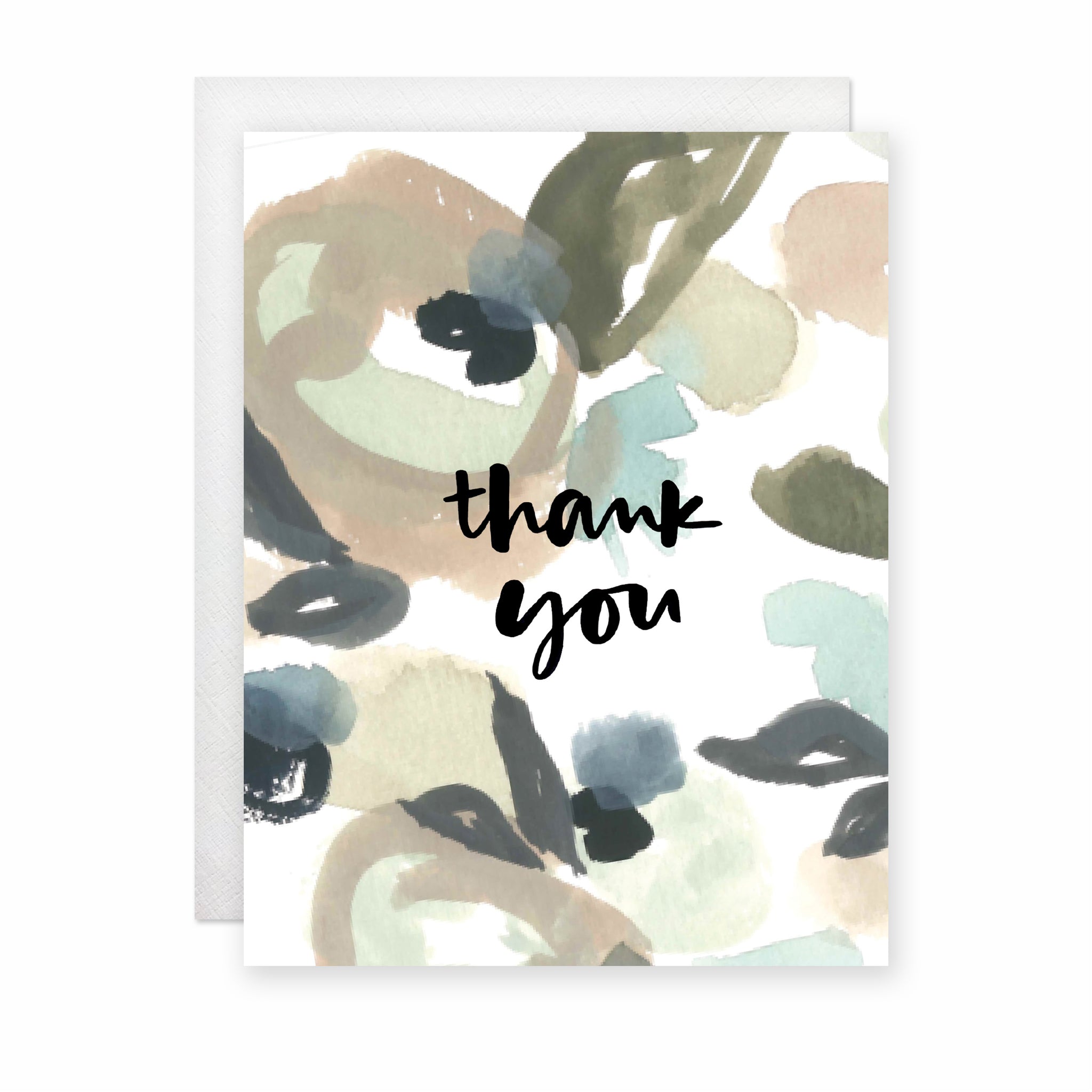Thank You Card (Blue/Green Floral) (Box Set of 8)